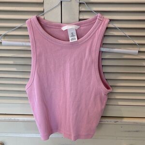 H&M Light Pink Ribbed Crop Top
